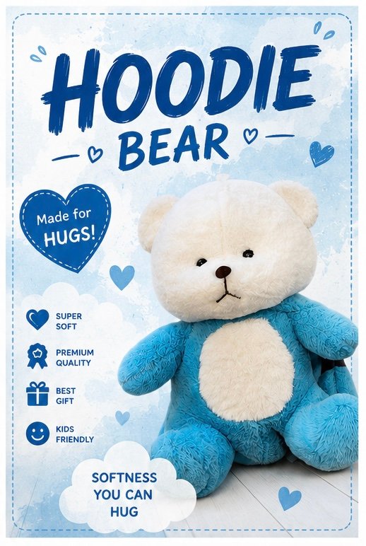 Green hoodie bear(55cm)
